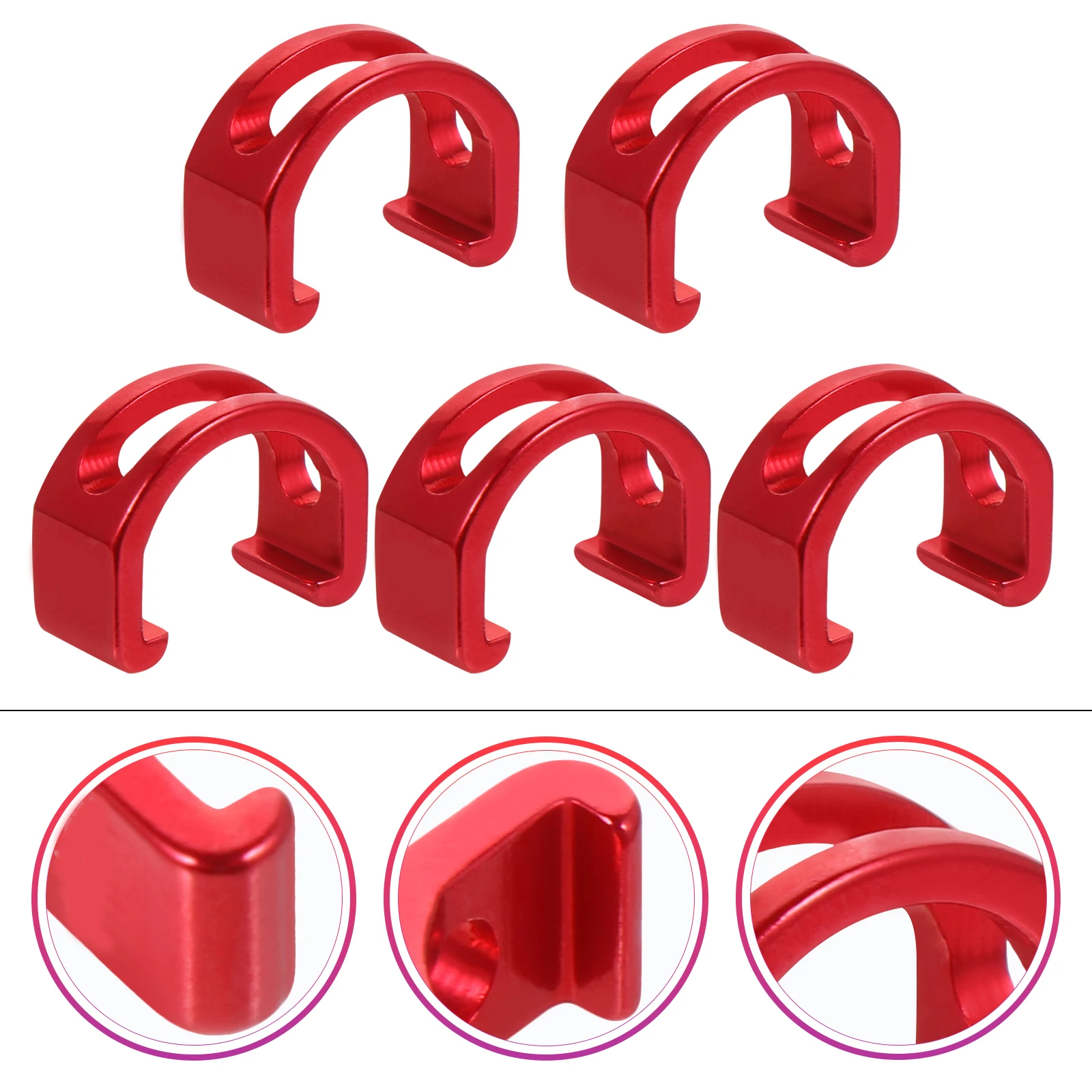 

5 Pcs Bicycle Brake Line Shaped Aluminum Alloy Cable Guide Tubing Clips Wire Clamps Bike Frame Road Folding