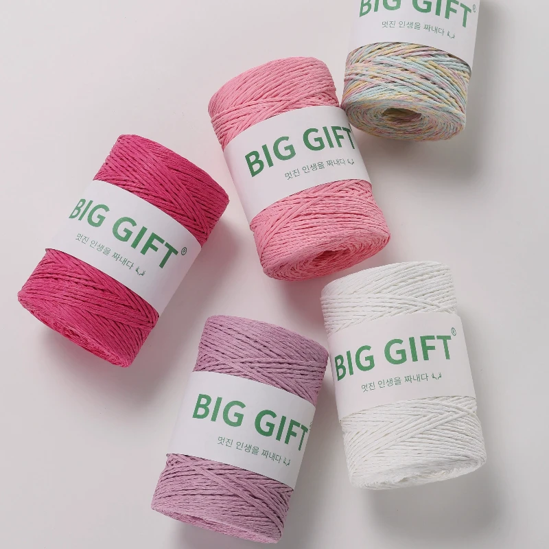 100g/Roll Raffia Yarn Natural for Knitting Crochet Summer Hat Bag Slipper Cup Cover Diy Light Soft Wearable Thread