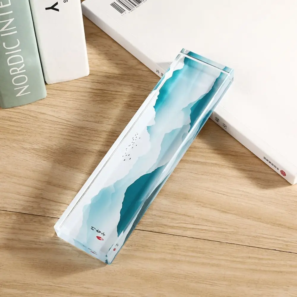 Heavy Enough Clear Crystal Paperweight Pressing Paper Flat Smooth Surface Chinese Calligraphy Paperweight Flat Bottom Rectangle