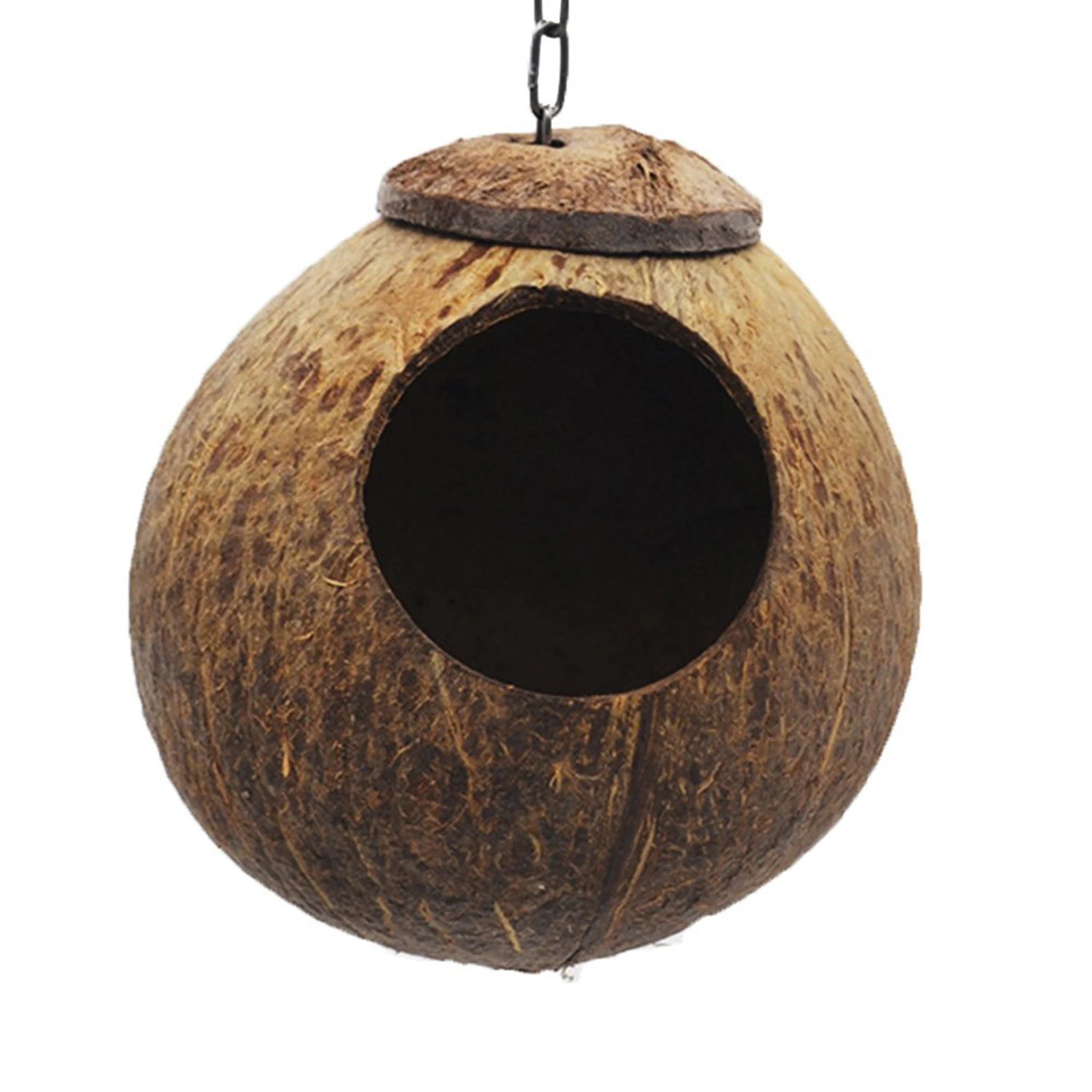 

Natural Coconut Shell Bird Nest for Parakeets Budgerigar Small Pet Warm Safe Bird House Outdoor Coconut Shell Nest
