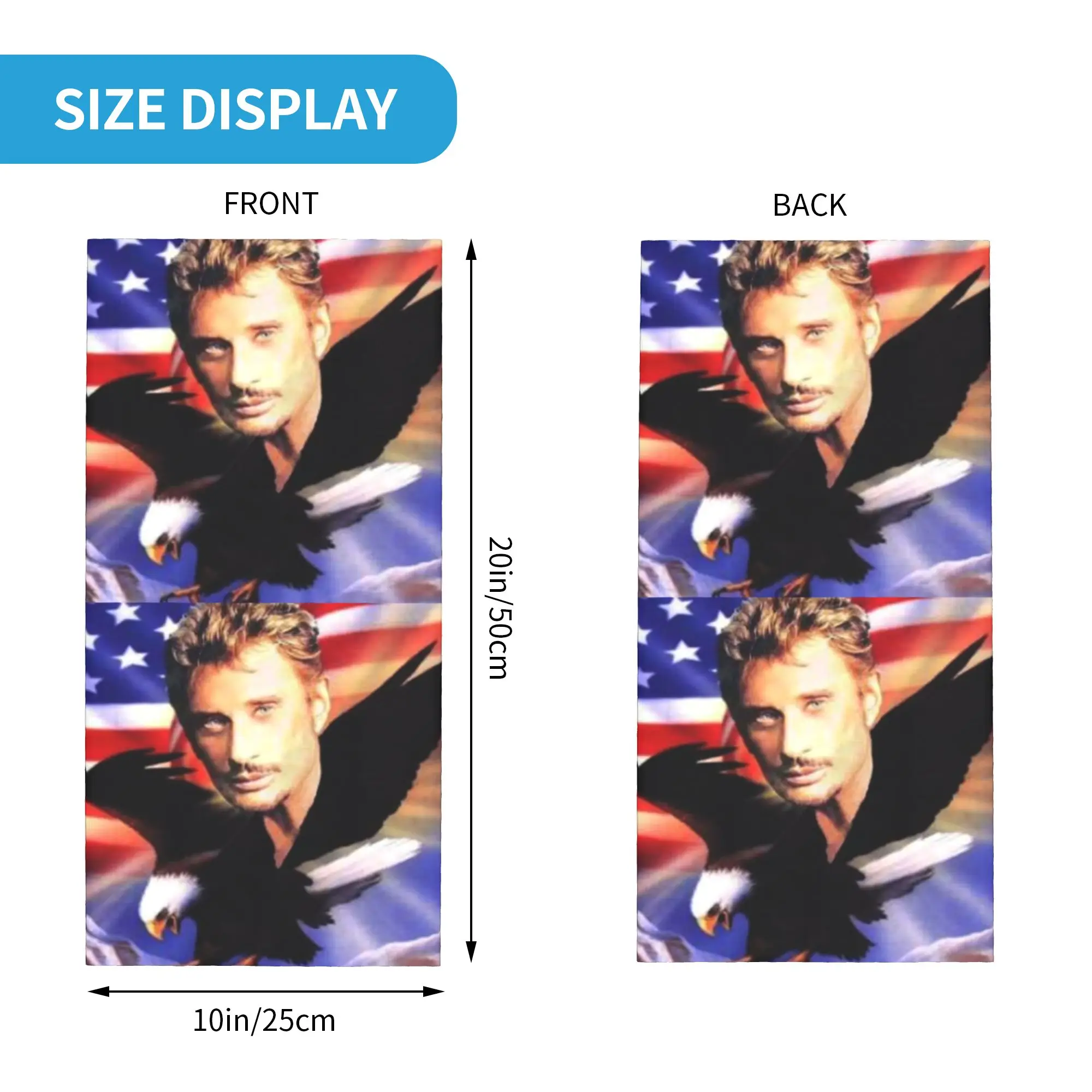 Johnny Hallyday Winter Headband Neck Warmer Women Men Ski Cycling Tube Scarf Singer French France Face Bandana Gaiter