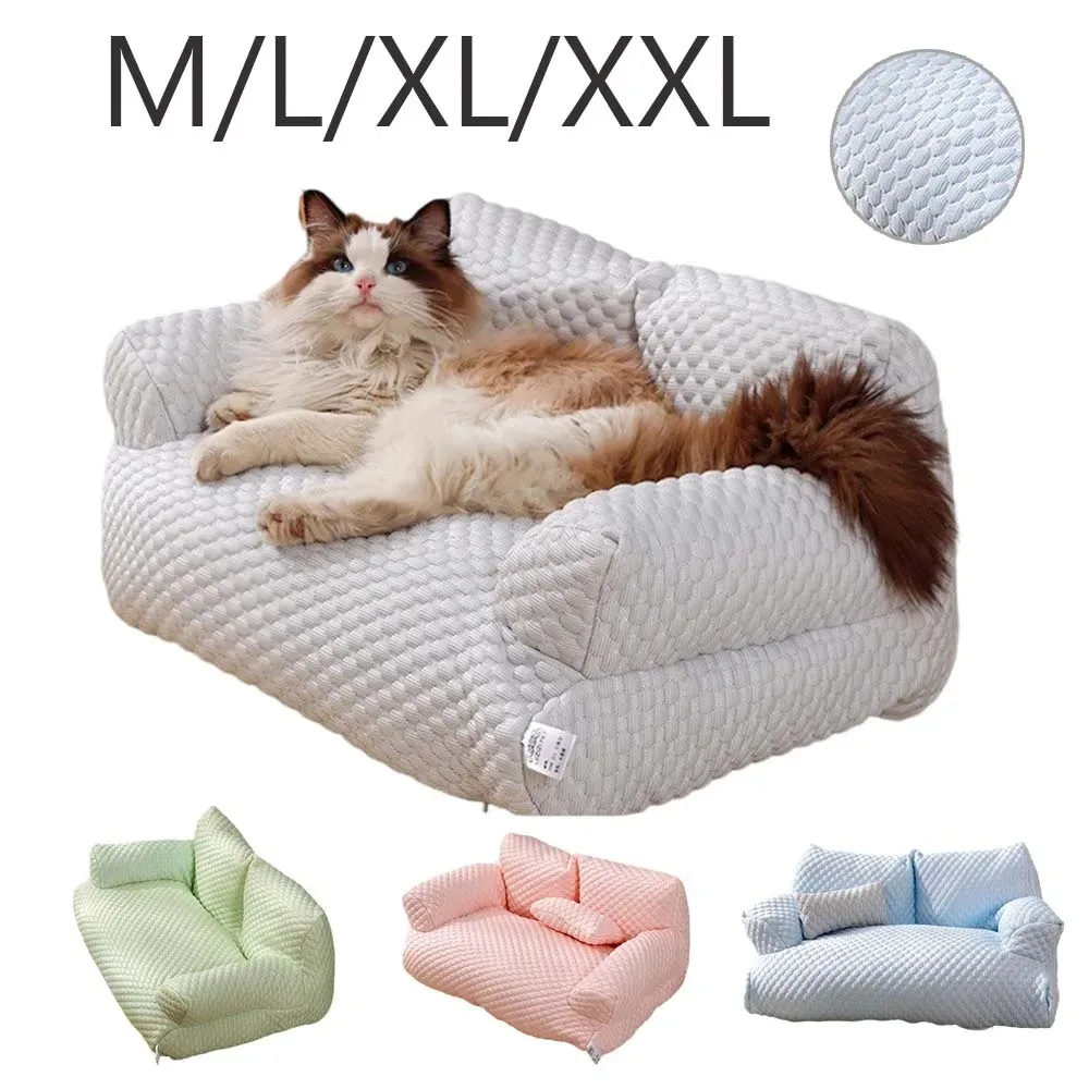 

2026 Pet Cooling Sofa Bed PP Cotton Cat Nest Mat Removable Non-Slip Kennel Sleeping Cushion for Medium Dog Puppy Cama Para Gatos
