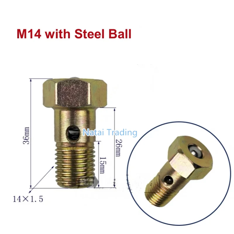 5pcs Diesel Unit Pump Oil Return Valve Screw EUP M14 M12 Hollow Screw with Filter Equal Pressure Relief Valve with Steel Ball