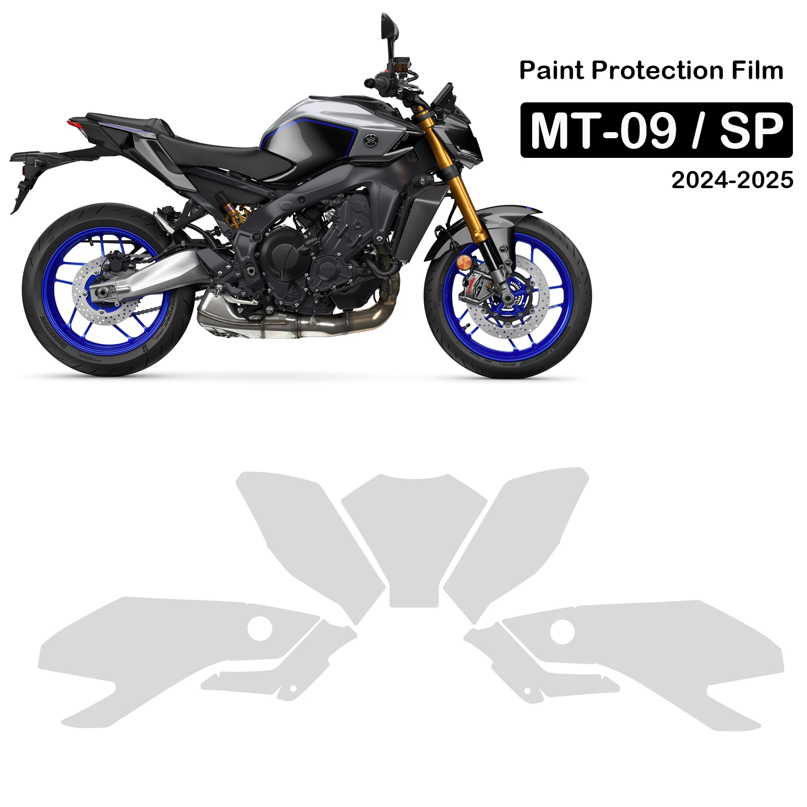 MT-09 SP Motorcycle PPF For Yamaha MT09 Paint Protection Film MT 09 TPU Protection Fairing Real Material TPU Kit 2024-2025