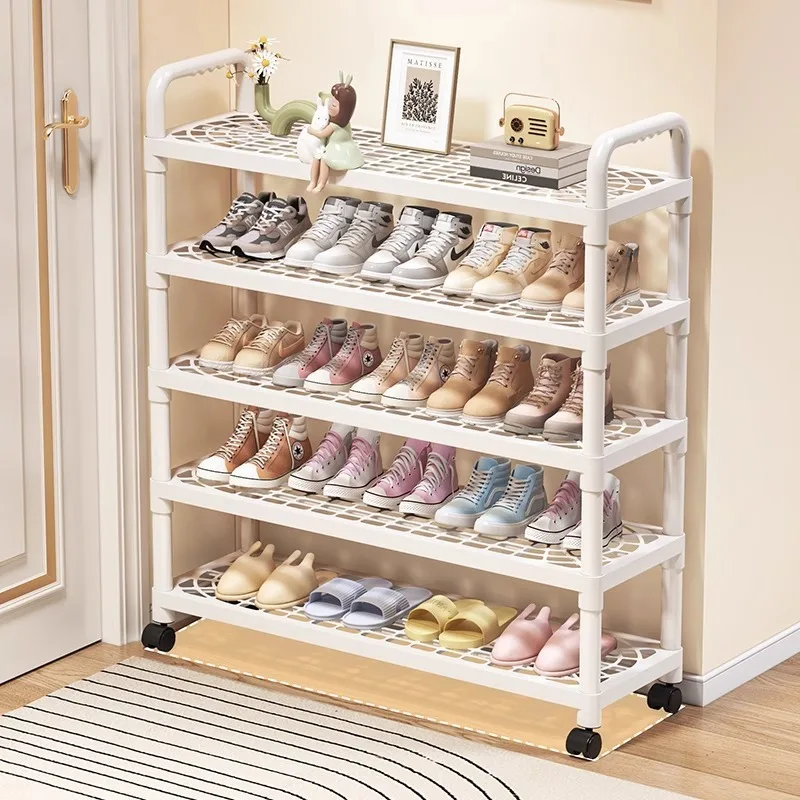 Simple shoe rack multi-layer mobile rental house door small narrow entry shoe cabinet dormitory multi-functional shoe