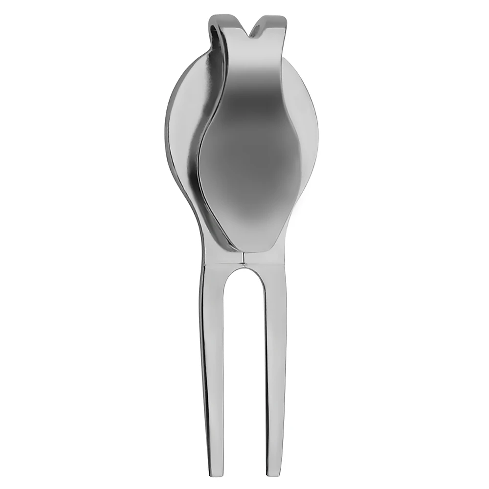 أدوات تدريب الجولف شديدة التحمل باللون الفضي للاعبي الجولف وضع شوكة خضراء علامة الجولف الملعب جولف مذراة الكرة شوكة أداة جولف ديفت #3