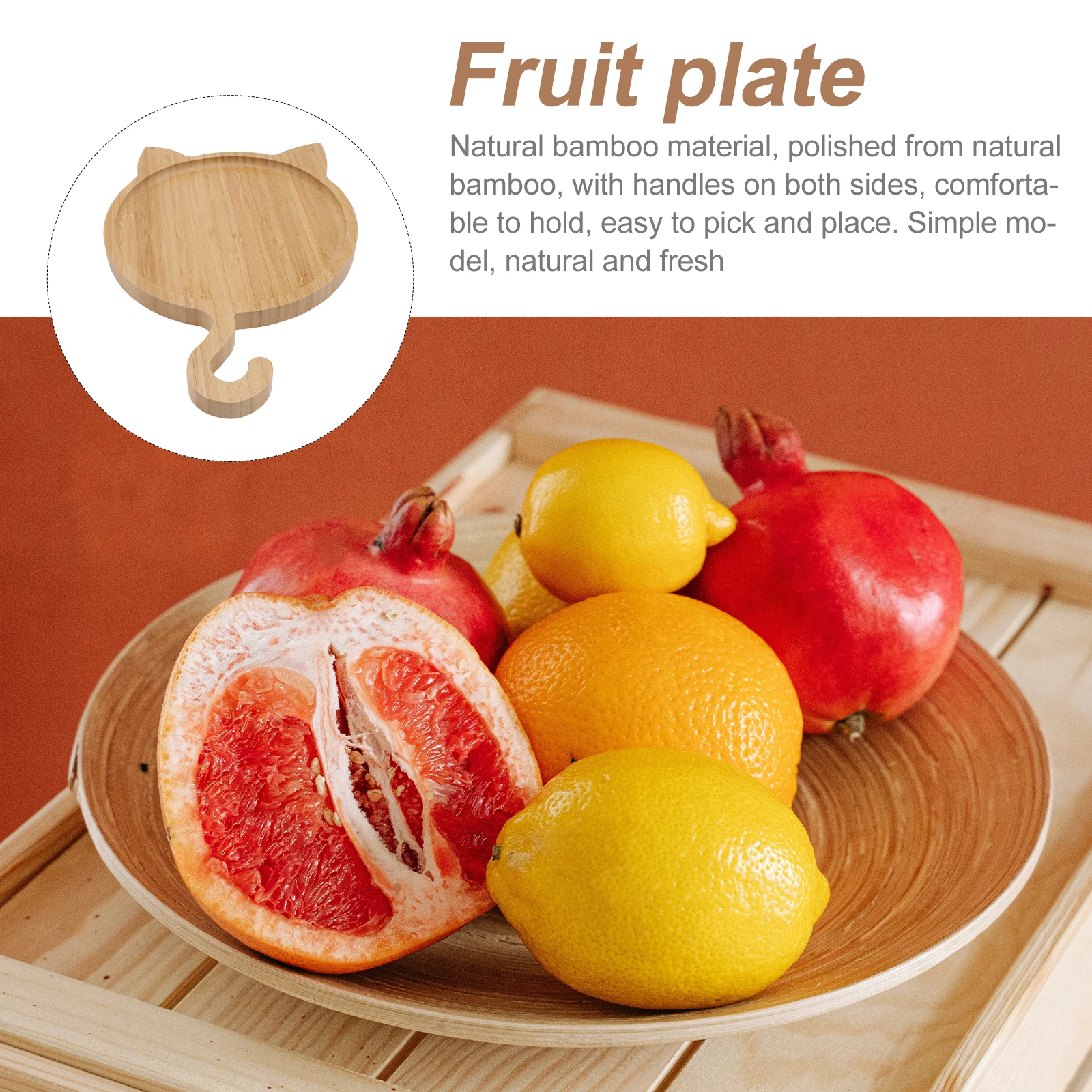 

Bamboo Cat Meal Plate Severing Tray Household Decorative Storage Sushi Container