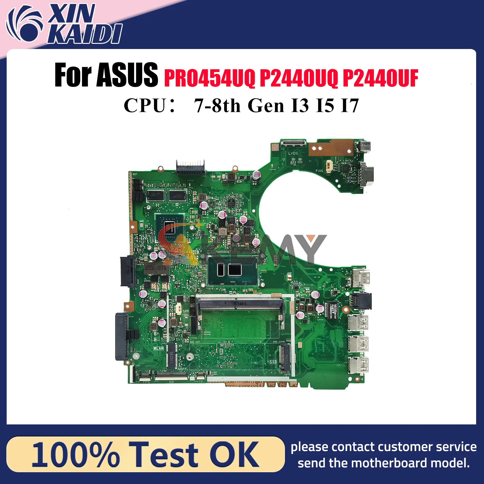 

P2440UQ Laptop Motherboard For ASUS ProArt PRO454UQ P2440U P2440UQ P2440UF Notebook Mainboard W/ I3 I5 I7 CPU tests OK fast ship