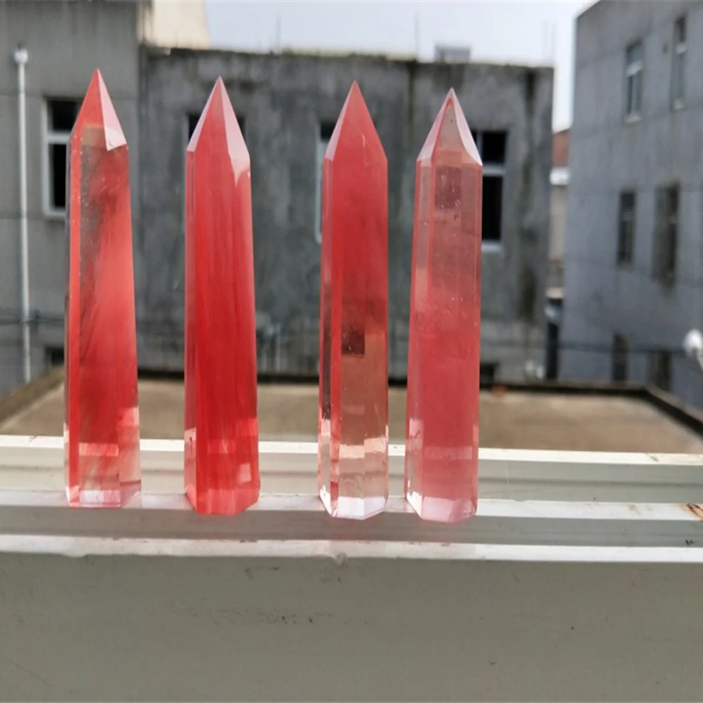 

Natural Red Fluorite Quartz Crystal Wand Healing Hexagonal Point Stone Treatment Decorative Crystal Recovery Healing Stone