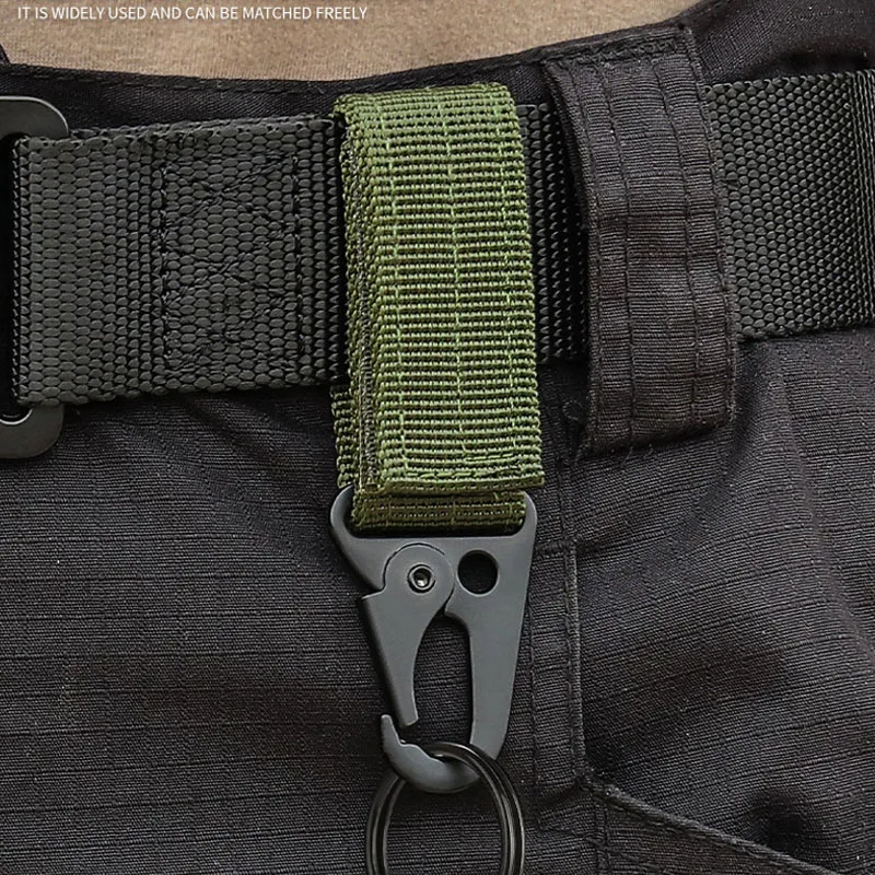 1/2/3Pcs Tactical Carabiner Outdoor Nylon Webbing Keys Holder EDC Keychain Camping Backpack Belt Hook Hanging Buckle Molle Clip view 6