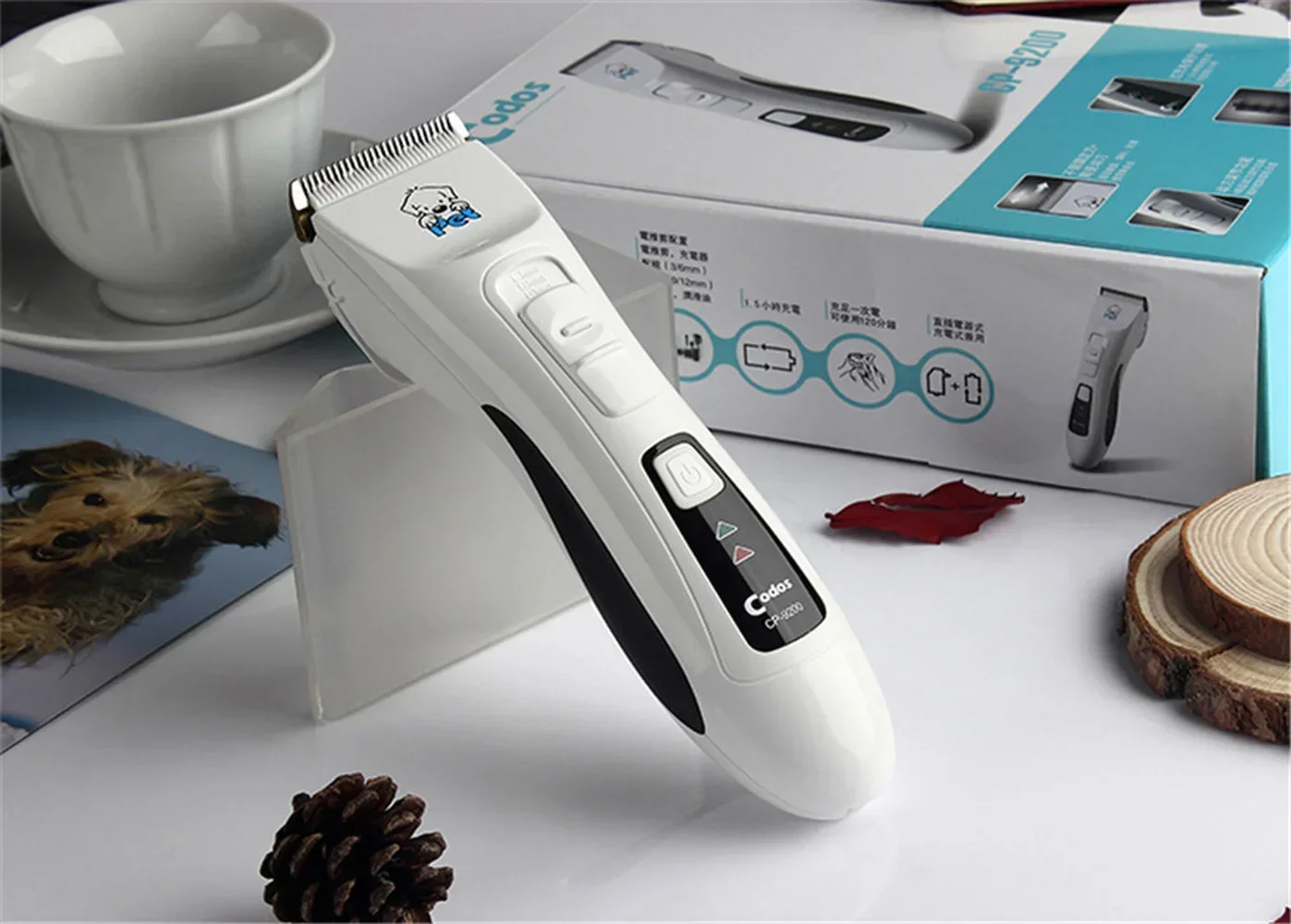 Imagem -04 - Elétrica Pet Trimmer Recarregável Dog Hair Clipper Grooming Haircut para Cães e Gatos Máquina Shaver Codos Cp-9200 Profissional