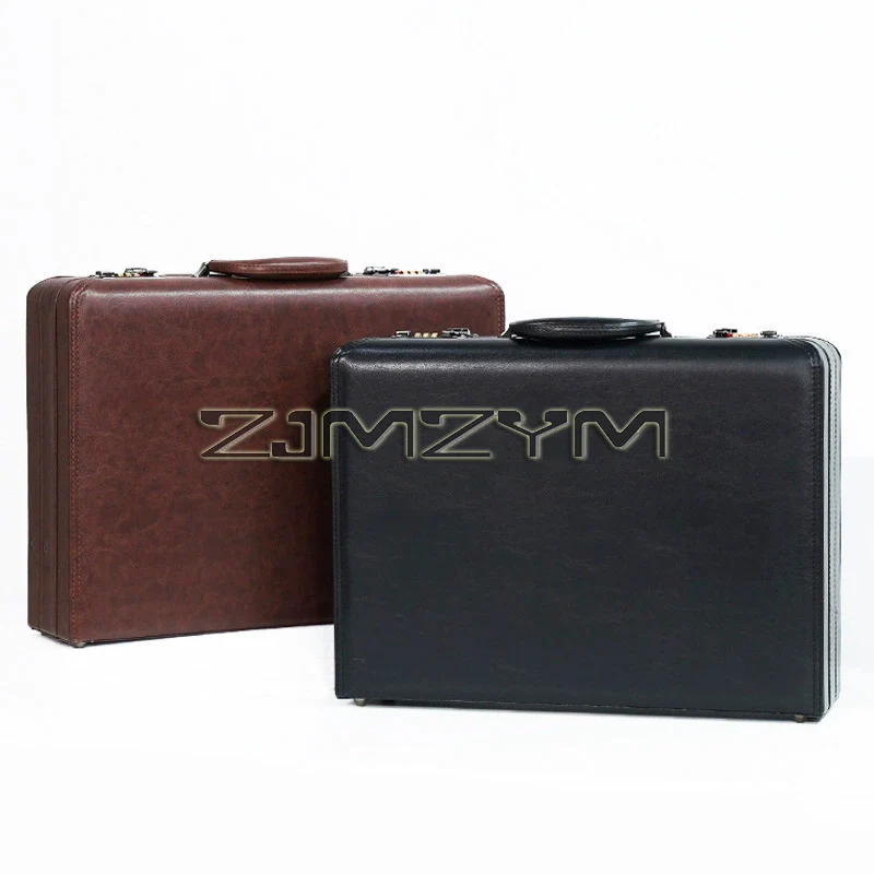 PU Leather Business Briefcase with Password Lock, Multifunctional Laptop Bag with Multiple Compartments, Document Organizer Men - view 6
