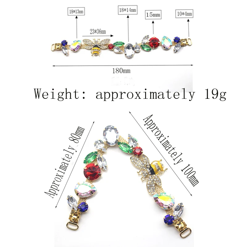 1PCS80 * 100 Fashion New Color Jewelry Accessories Metal Super Flash Large Diamond Women\'s Herringbone Slipper Chain Wholesale