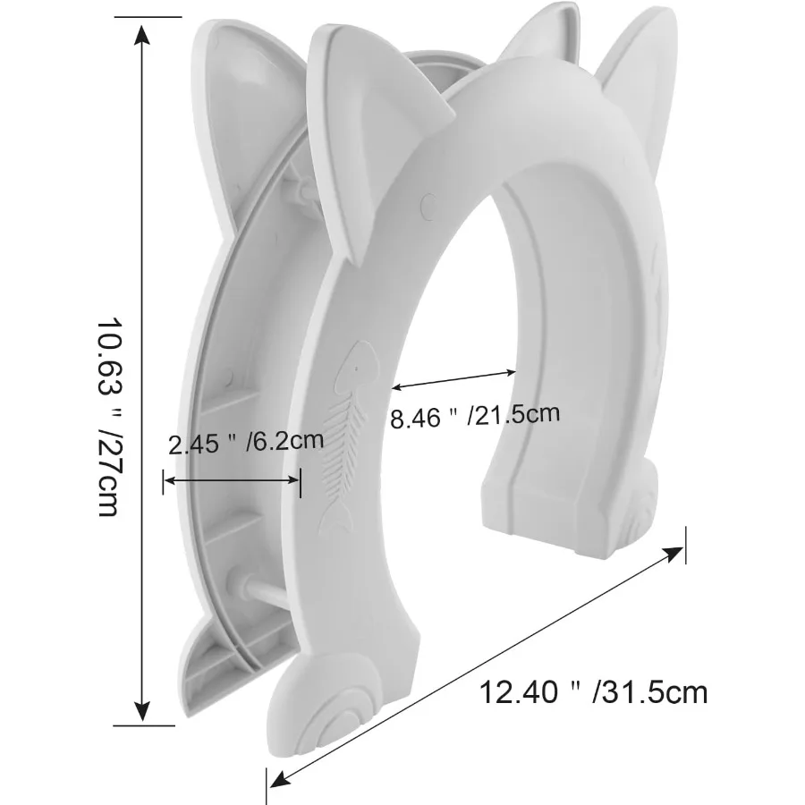 室内ドア用猫ドア 隠しペットトイレ 猫用ペットドア 最大25ポンドの猫用 ペットボックス パススルー開口部 8.46x7.87インチXL