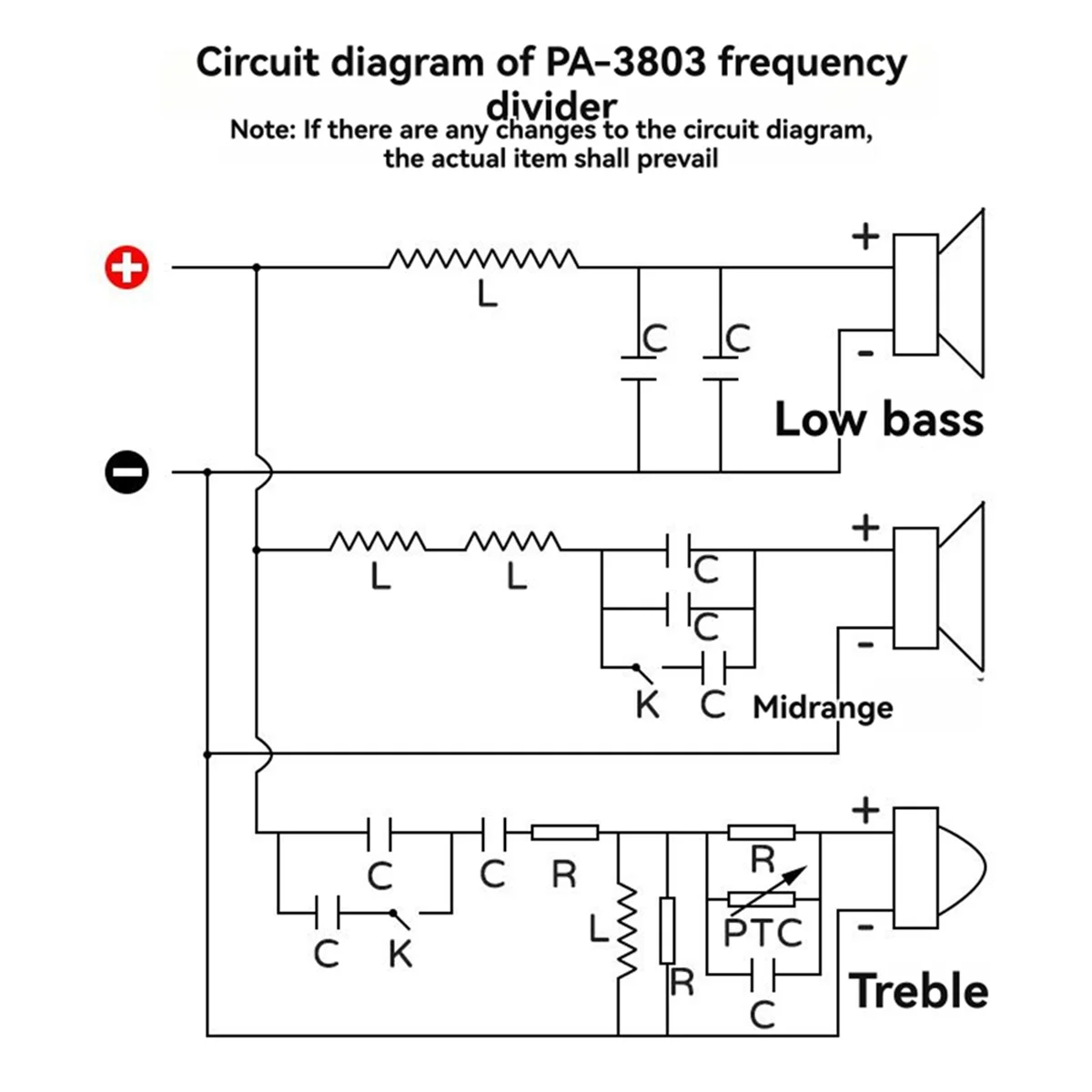 2025+3 Way 800W High Power Multi Speaker High Medium Low 3 Way Frequency Converter Adjustable Frequency Divider PA-3803A
