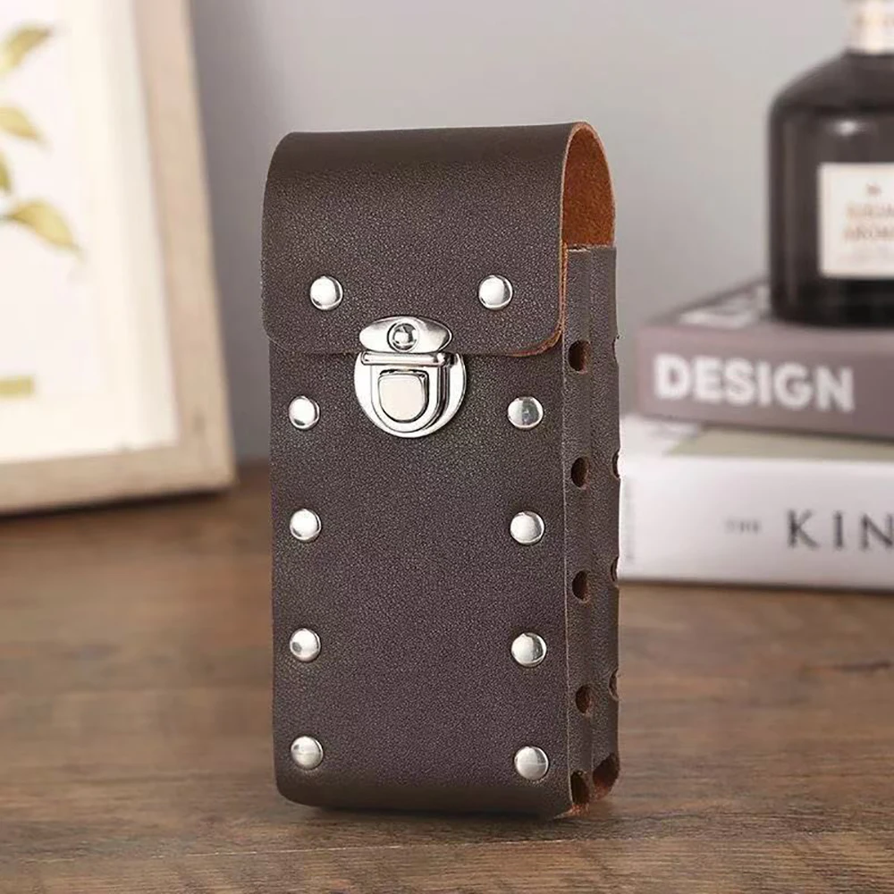 Bolsa de Cintura para Teléfono Móvil de Cuero Sintético con Remaches Reforzados para Iphone/sumsung/xiaomi 17 Pro Max Universal