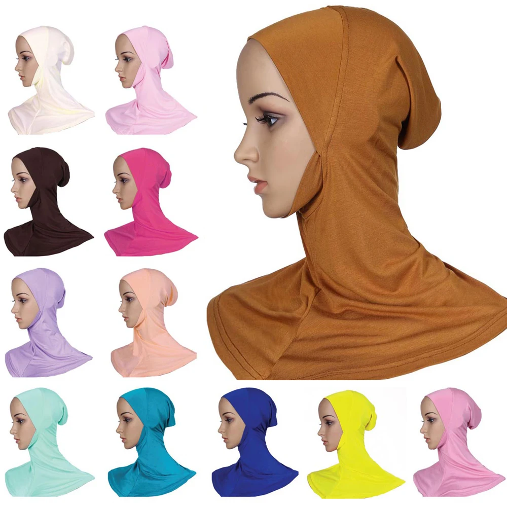 

New Modal Muslim Turban Full Cover Islamic Caps Underscarf Inner Women Hijab Cap Headscarf Shawl Wrap Neck Head Bonnet Hat Amira