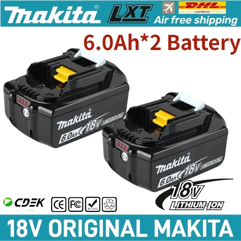 

Genuine Makita 6.0Ah rechargeable batterycan replace BL1860B BL1850B BL1830B BL1815Nsuitable forMakita 18V tools DTW700