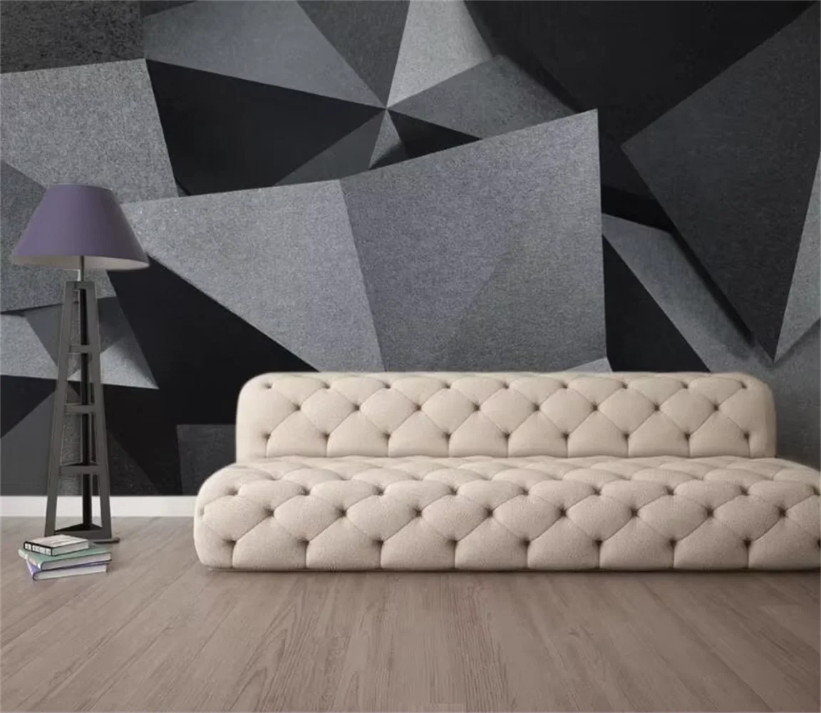 3D Wallpaper Abstract Gray Triangle Background Bedroom Photo Wall Mural Home Decor Self-Adhesive Removable Wall Paper