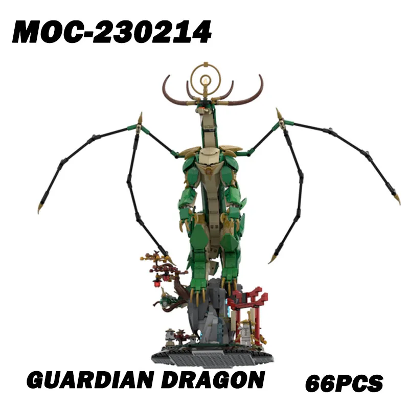 

MOC-230214 Дракон-хранитель Подходит Phantom World Guardian Зеленый Дракон Головоломка Строительный блок Игрушка Детский Рождественский подарок 66 шт.