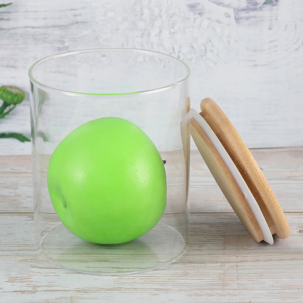 

Bamboo Cover Sealed Jar Kitchen Canisters Jars With Airtight Lids Sugar and Tea