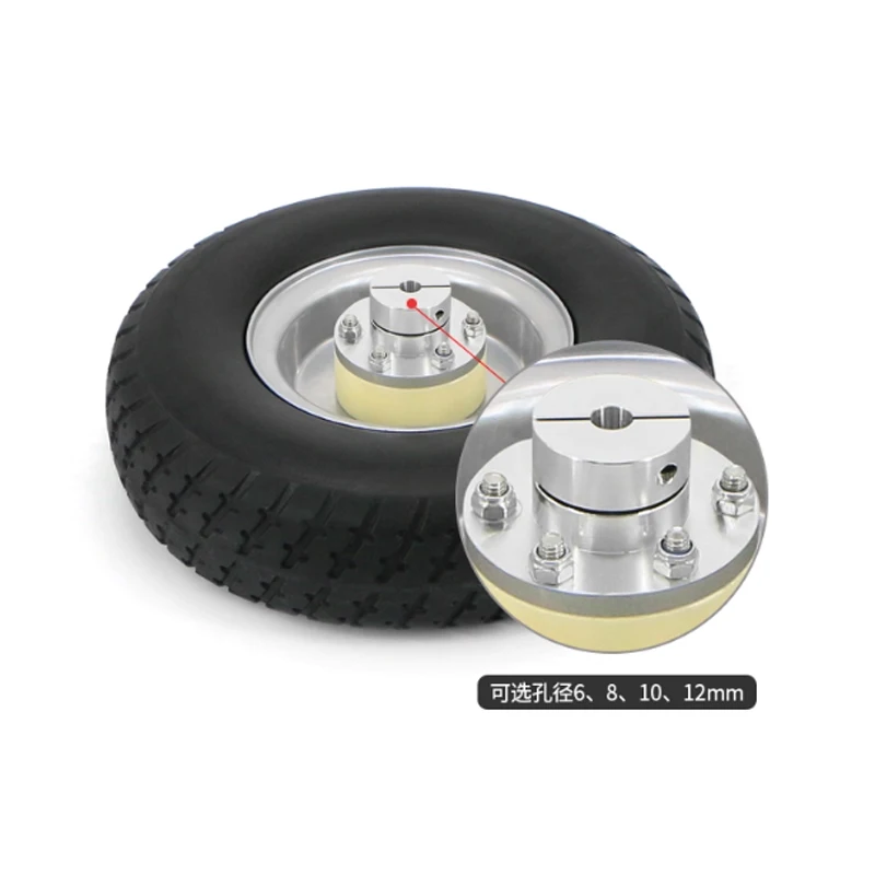 227mm 8-inch Solid drive Wheel With Keyway Hub AGV Tire No Inflation Diy Parts