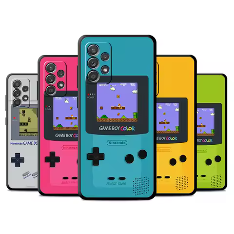 Black Case for Samsung Galaxy A52 A73 5G A33 A12 A53 A22 A13 4G A24 A14 A23 A54 A70 Soft Phone Cover Retro Game Console