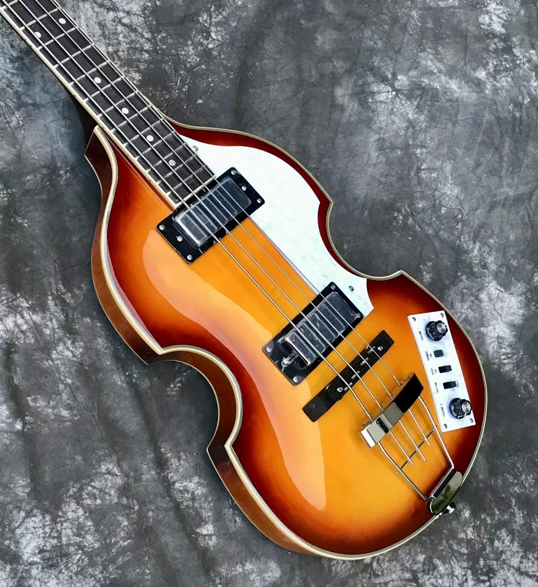 free shipping affordable 4 string electric bass sunburst bass guitar low price promotion hofner bass