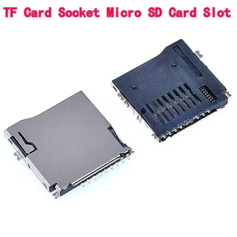 50PCS TF Card Socket (Copper Housing), Self-Eject Micro SD Card Slot