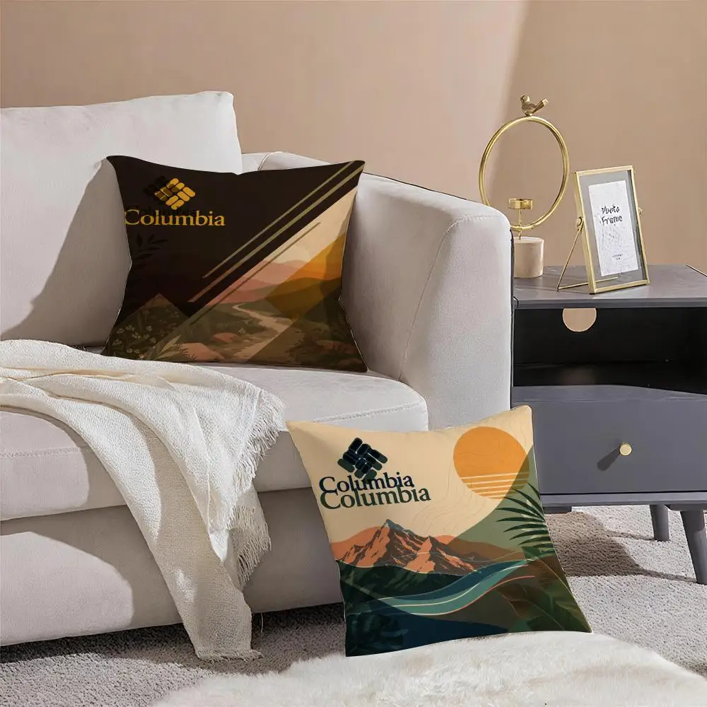 Classic Campus Design C-Columbia Cushion Cover Pattern Printed Pillowcase for Living Room Sofa Cushion Cover & Bedroom Decor