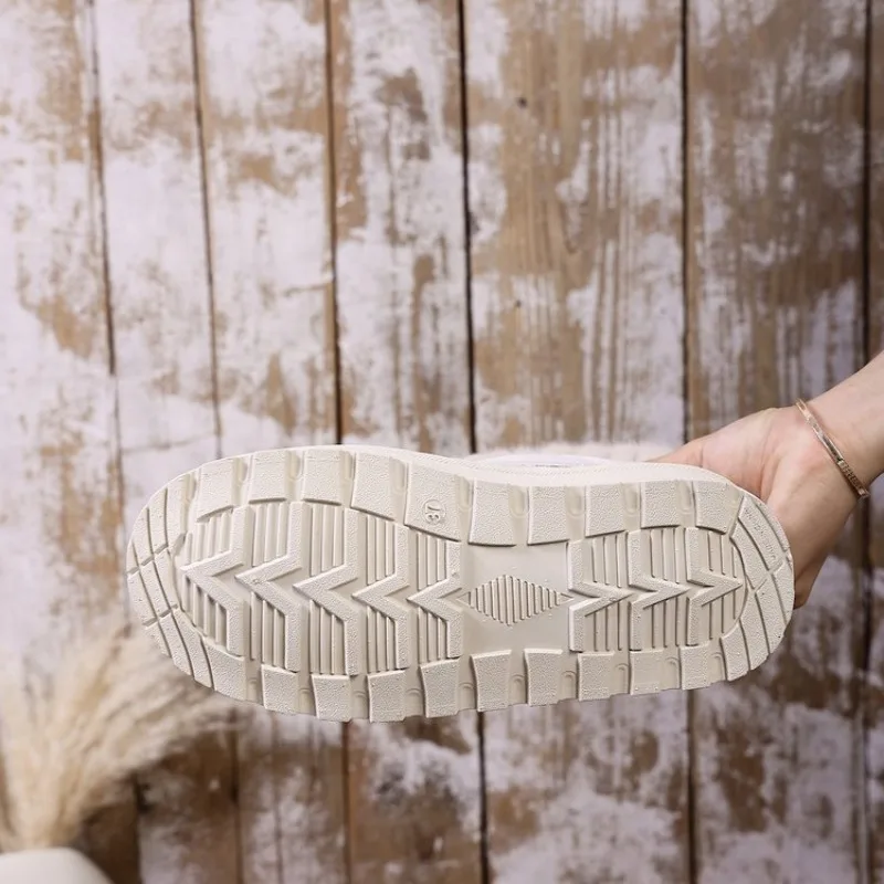 المألوف القوس جولة تو أحذية الثلوج أنيقة الشتاء شقة مقاومة للاهتراء لينة الطلاب زائد المخملية الدافئة أحذية نسائية حجم كبير 43