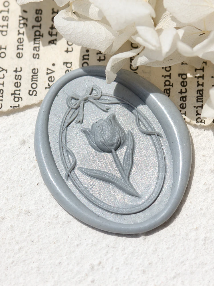 Tulip Fire Seal testa di rame multistrato 3d Laser Relief busta invito sigillo di cera timbro fatto a mano giocattolo fai da te timbro per bambini