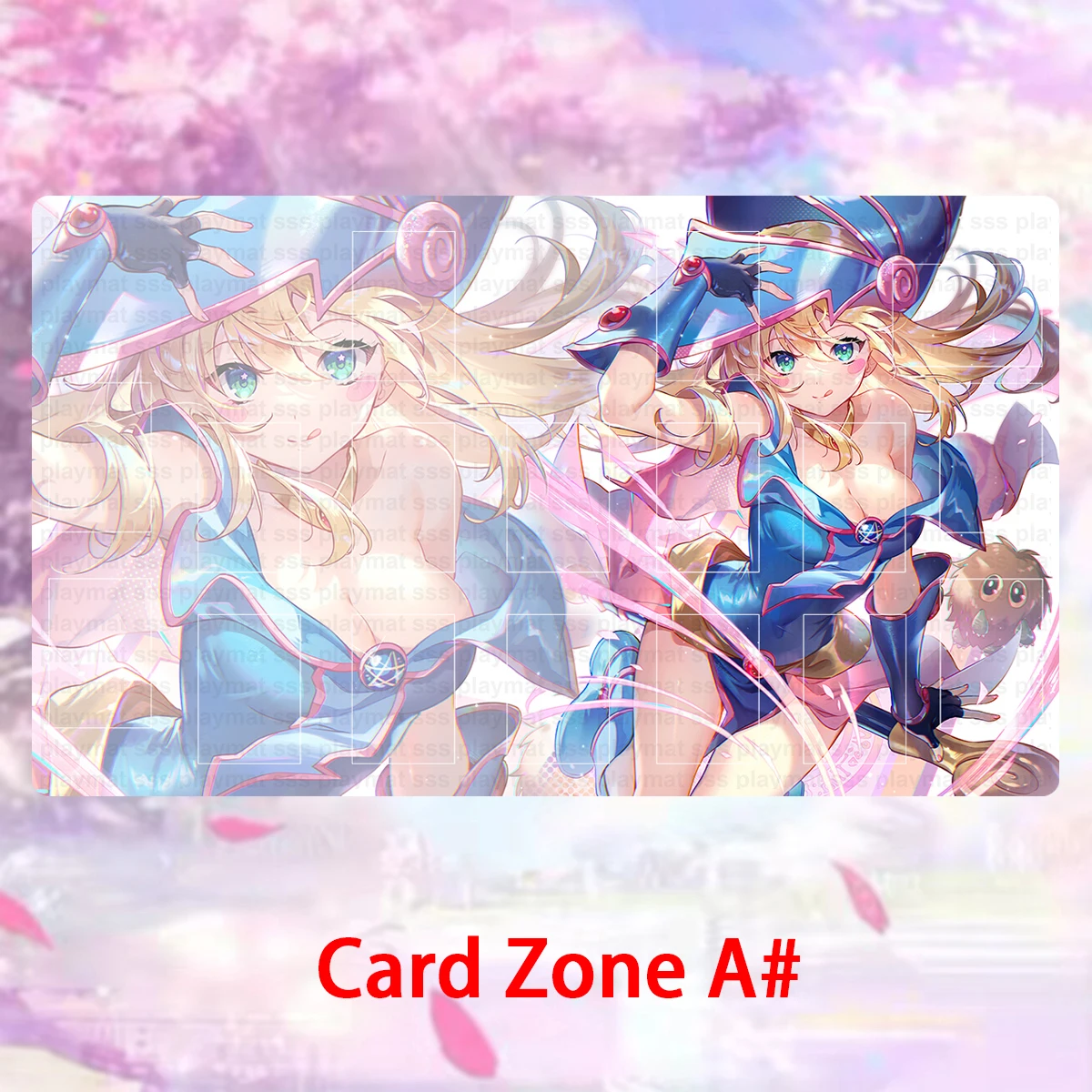 YuGiOh Dark Magician Girl Playmat TCG CCG Board Game Mat Trading Card Game Mat Custom Anime Mouse Pad Rubber Desk Mat Zone & Bag