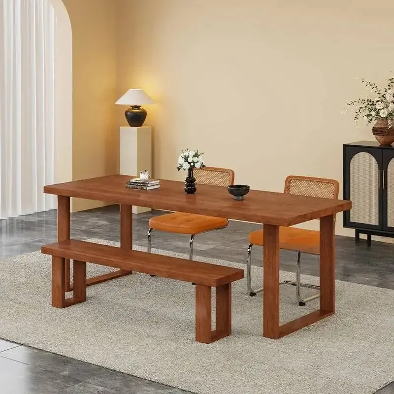 حامل طاولة خشبي فريد من نوعه منظم الحفلات لغرفة المعيشة طاولة طعام القهوة مستطيلة أثاث على الطراز الصيني Mesas De Comedor #3