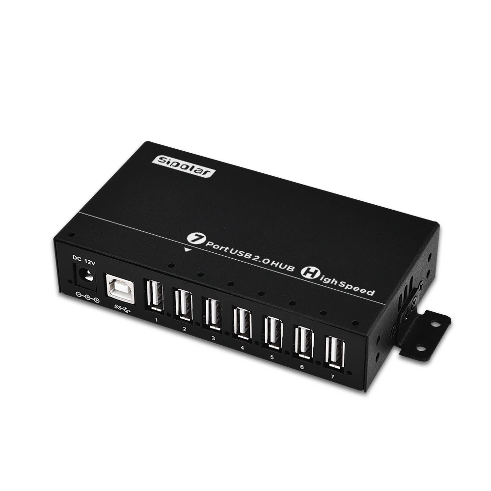 NEW Sipolar A172 Stock Metal Usb Hub 7 Ports 36w Power Adapter for Keypad Mouse U-disk