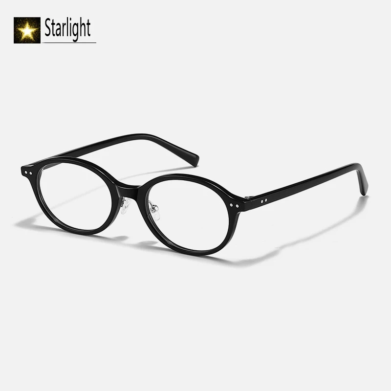 

Овальная черная ацетатная оправа для очков, женская маленькая женская модная литературная оправа для очков для чтения по рецепту, женская оправа для близорукости 142 мм