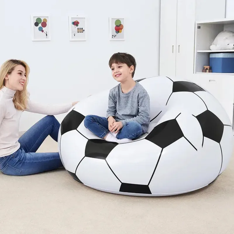 

Football PVC Inflatable Lazy Sofa Portable Inflatable Foot Ball Chair For Home Rest Office Support Lounge Outdoor Single Seat