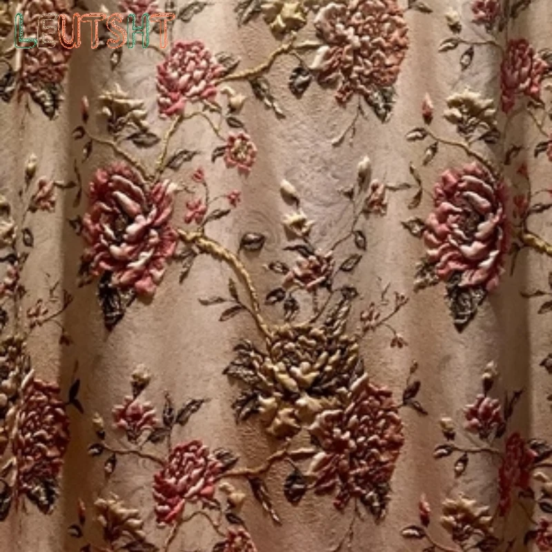 Custom Size  Villa Curtains for Living Dining Room Bedroom European French Curtain Header Soundproof Chenille Home Decor
