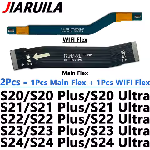 2Pcs Wi-Fi Signal Antenna MainBoard Connector Motherboard Main Board Flex Cable For Samsung S21 S23 S24 Plus S22 S20 Ultra Flex