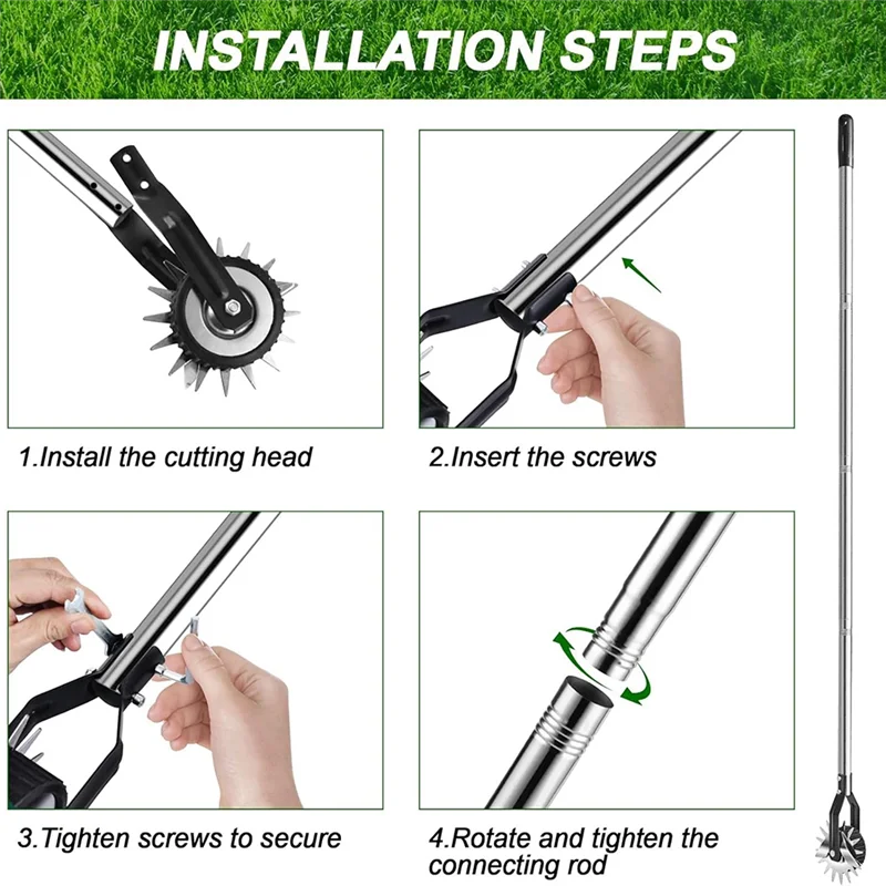

ABGH-66.7 Inch Wheel Rotary Grass Edger, Manual Garden Soil Edge Cutter For Lawn Detailing