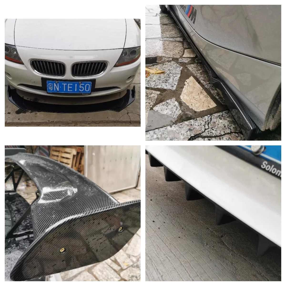 Body kit for BMW Z4 E85 E86 E89 modified Carbon fiber pattern Rear lip Side skirt Front shovel Tail wing car accessories
