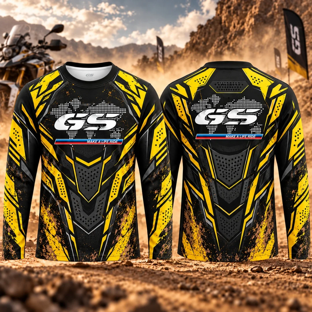 GS Adventure Motorcycle Long Sleeve Jersey Men Quick Dry Motocross Dirt Bike Offroad Racing Shirt MTB Riding Top Kids Clothes ﻿