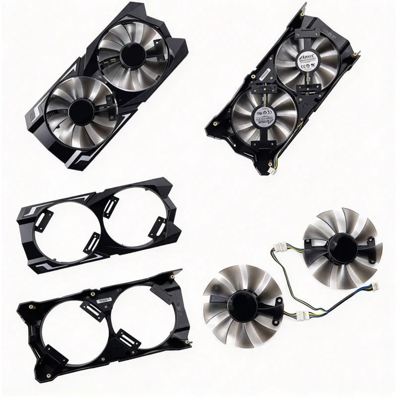 Suitable for SAPPHIRE RX460 560 560D Platinum GPU Cooling Fan with Shell, fan diameter 85mm, mounting hole spacing 24mm×73mm