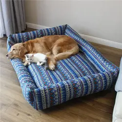 Washable Corduroy Pet Bed, Dog Kennel Accessories, Four Seasons, Thick Deep Sleep Cushion, Puppy Mat, Large Cats Supplies