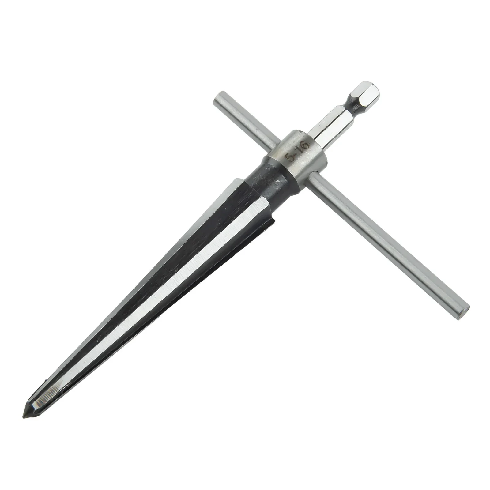 Ponte Pin Hole Hand Held Reamer, T Handle Tapered, 6 Fluted Chamf Reaming, Ferramenta de corte do carpinteiro, Broca Core, 5-16mm