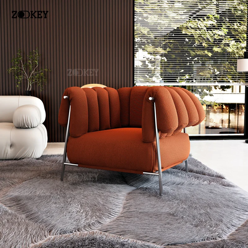 Custom style retro leisure single sofa chair high-end beauty salon club rest area reception sofa chair