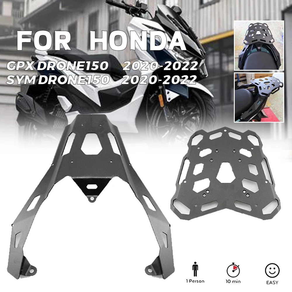 

For HONDA SYM GPX Drone150 2020-2022 Motorcycle Rear Luggage Rack Storage Rack Tail Box Holder Bracket Aluminum Durable Rack