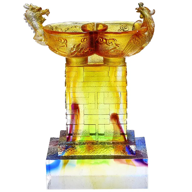 Glazed Double Happiness Ornament Living Room Study TV Cabinet Office Decoration
