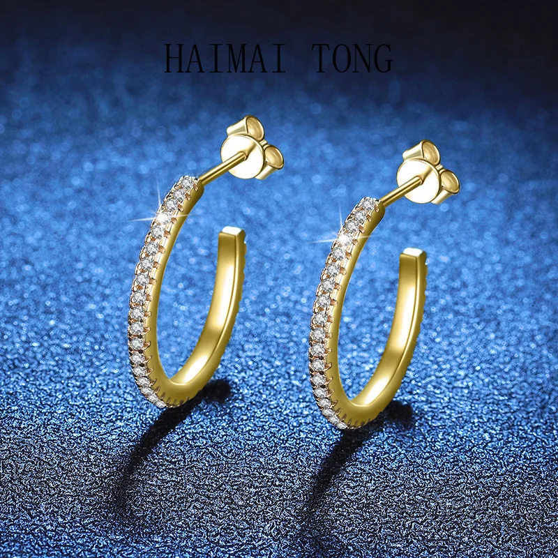 

HAIMAITONG PT950 Платиновые серьги с муассанитом Трансграничные, Серьги, 55 точек ушей из муассанита в Японии и Южной Корее