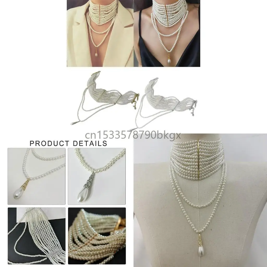 

Fashionable Pearls and Tassels Fashion Necklace in Gold Tone for Trendy Student and Office Ladies Stylish Outfits J78E